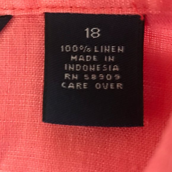 Preston & York 100% Plus Size Linen Blouse Size 18 - Picture 10 of 11